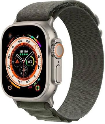 Apple Watch Ultra Gps + Cellular 49mm Titanium Case With Green Alpine Loop (MQFP3DHA)