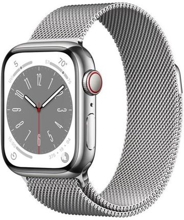Apple Watch Series 8 Gps + Cellular 41mm Silver Stainless Steel Case With Milanese Loop (MNJ83DHA)