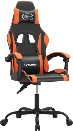 vidaXL Obrotowy fotel gamingowy, czarno-pomarańczowy, sztuczna skóra (349573)