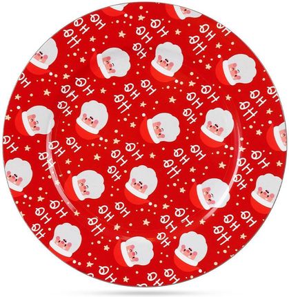 Podtalerz świąteczny dekoracyjny / podkładka pod talerz czerwona Mikołaj 33 cm