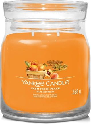 Yankee Candle Signature Świeca W Średnim Słoiku Z Dwoma Knotami Farm Fresh Peach 140536