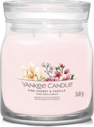 Yankee Candle Signature Świeca W Średnim Słoiku Z Dwoma Knotami Pink Cherry & Vanilla 140545