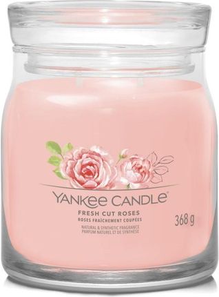 Yankee Candle Signature Świeca W Średnim Słoiku Z Dwoma Knotami Fresh Cut Roses 140546