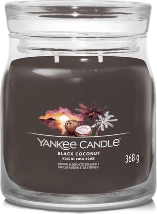 Yankee Candle Signature Świeca W Średnim Słoiku Z Dwoma Knotami Black Coconut 140555