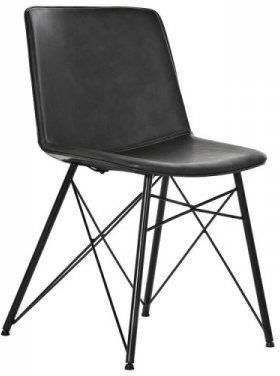 Dkd Home Decor Krzesło Do Jadalni Czarny Metal Ciemny Szary Pu (47X53 81 Cm) 12479350