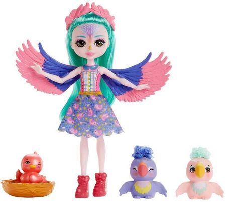 Mattel Enchantimals Rodzina Papugi Filia Finch Lalka + figurki GJX43 HKN15