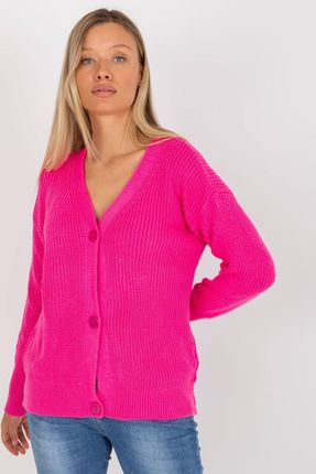 Sweter Kardigan Model LC-SW-0321.06X Fluo Pink - Rue Paris