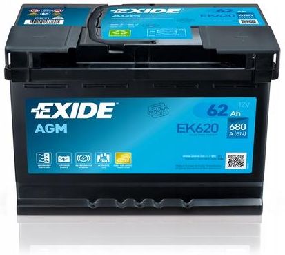 Exide Agm Akumulator Start-Stop 62Ah 680A Ek620