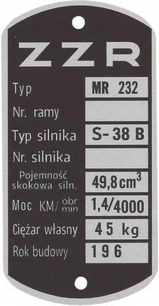 Venbo Tabliczka Znamionowa Komar Mr 232 203051
