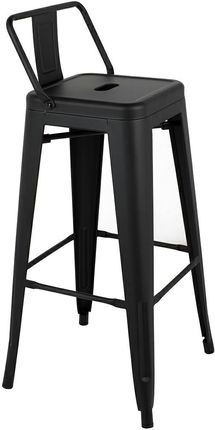 Krzesło barowe  z lakierowanego metalu/ TOWER BACK 66/ Paris / czarne