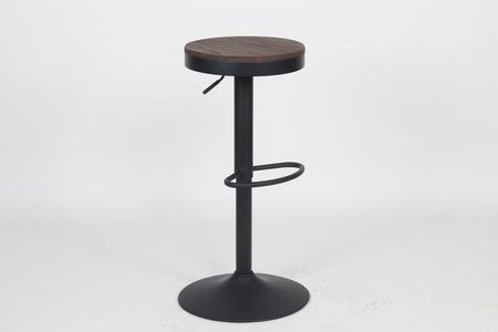 Krzesło barowe VOLT regulowane czarne / ciemny wiąz/ Edomowy