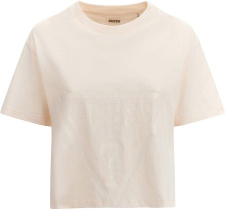 Damska Koszulka z krótkim rękawem Guess Adele Crop T-Shirt V2Yi06K8Hm0-G6K5 – Beżowy