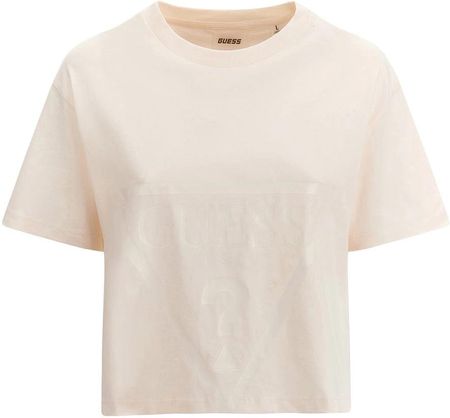 Damska Koszulka z krótkim rękawem Guess Adele Crop T-Shirt V2Yi06K8Hm0-G6K5 – Beżowy