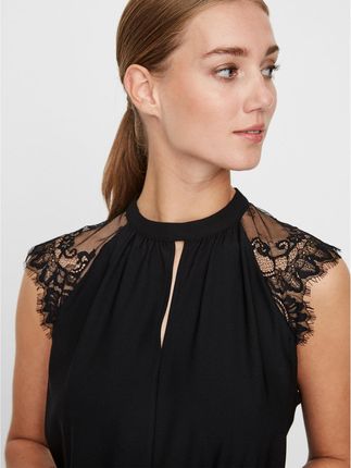 Vero Moda Bluzka Milla 10226072 Czarny Regular Fit - zdjęcie 2