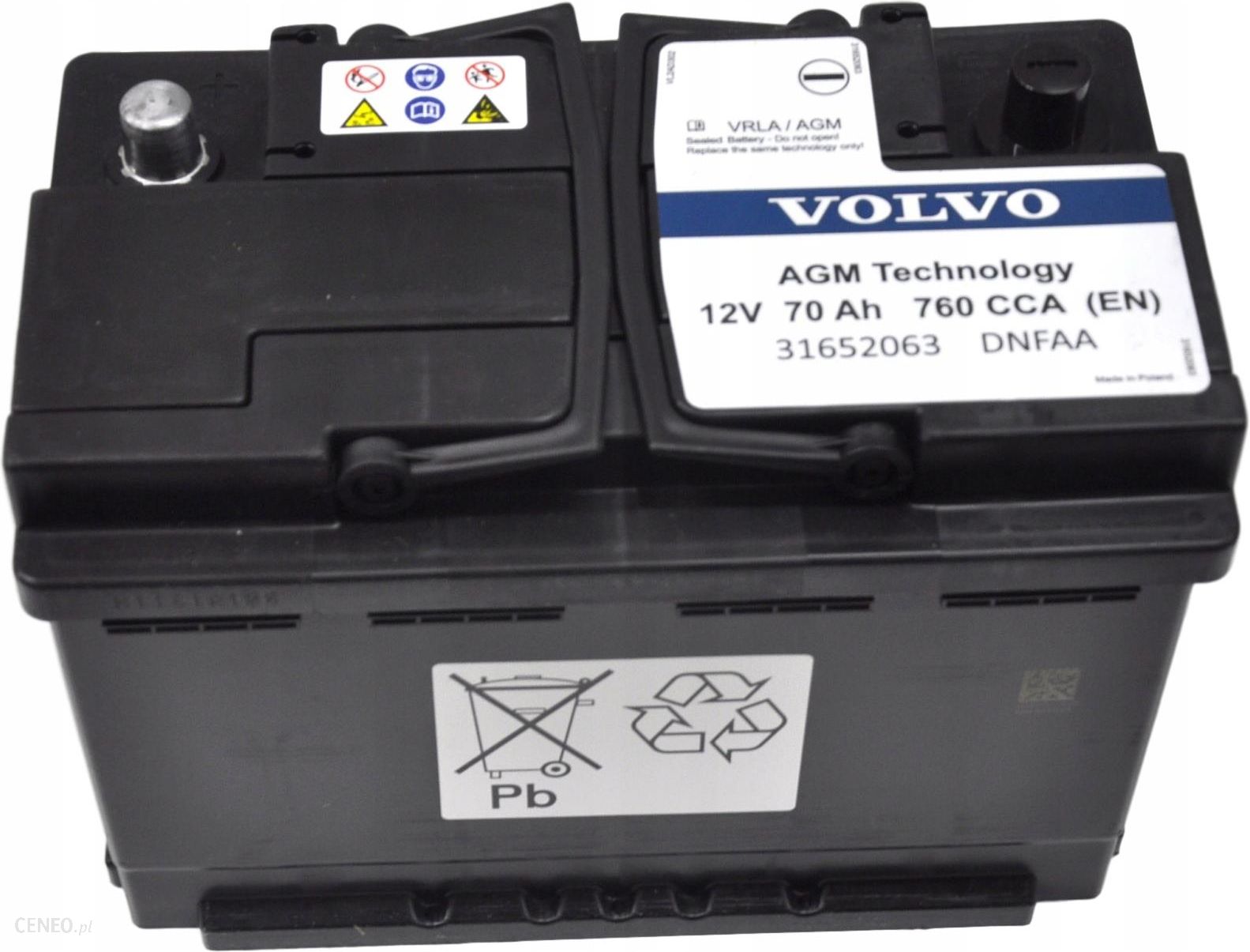 Volvo S60 V60 Xc60 Akumulator 760A 70Ah 31652063 - Opinie i ceny na