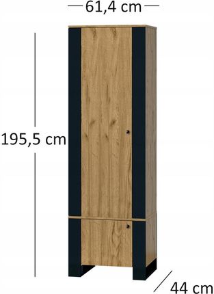 Mebelbos Regał Zamykany Wysoki Z Półkami Wood 12810694885 - zdjęcie 4