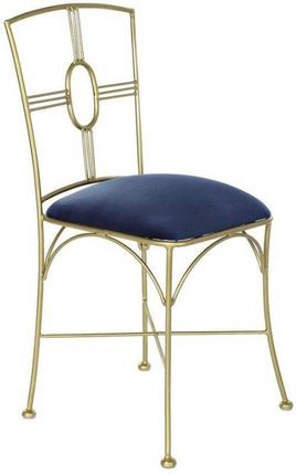 Dkd Home Decor Krzesło Do Jadalni Niebieski Złoty Poliester Mosiądz (45X42X88,5 Cm) 575278