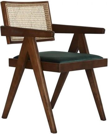 Dkd Home Decor Krzesło Do Jadalni Kolor Zielony Ceimnobrązowy Rattan Vintage Wiąz (50X50X82 Cm) 577370