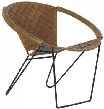 Dkd Home Decor Krzesło Do Jadalni Czarny Metal Skóra Jasnobrązowy Vintage (81X67X71 Cm) 34684735