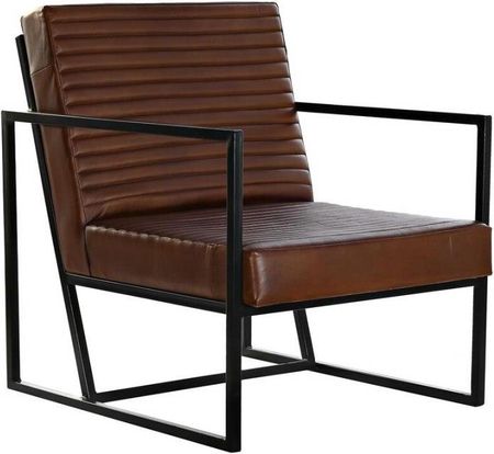 Dkd Home Decor Krzesło Czarny Metal Brązowy Skóra (75X89X90 Cm) 578817