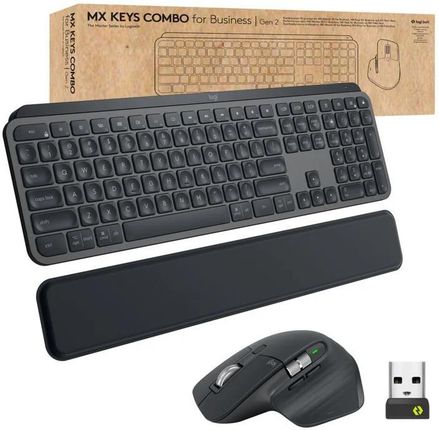 Logitech MX Keys +mysz Grafitowy (920010930)