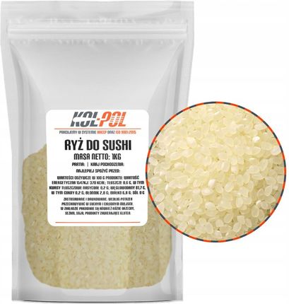 Kol Pol Ryż Do Sushi 1kg Naturalny Biały