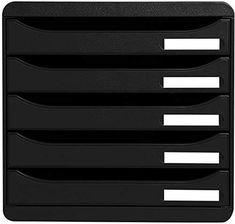3 Classificatori A Torta Exacompta 5 Scomparti | Ergonomici Per Angoli Scrivania | Colore Nero/grigio | Dimensioni 360x295x60 Mm | Uso Orizzontale O Verticale