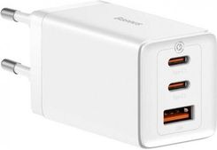 Ładowarka sieciowa Baseus GaN5 Pro 2xUSB TYP-C + USB, 65W - biała (CCGP120202)