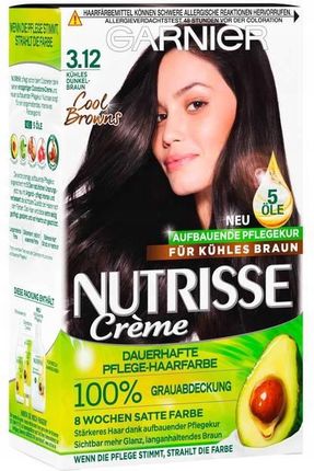 Garnier Nutrisse Farba do włosów 3.12 Chłodny Ciemny Brąz