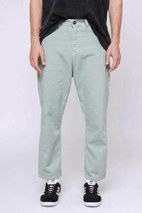 Kaotiko Green Regular Cropped Denim Trousers
