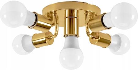Toolight Lampa Sufitowa Reflektor Metalowa Round Gold 5 (OSW05207)