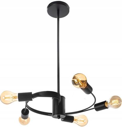 Toolight Lampa Sufitowa Wisząca Żyrandol Loft Czarna 5xE27 (OSW08765)