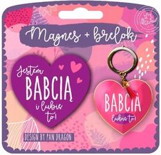 Zdjęcie Zestaw na dzień babci magnes + brelok różowy - Śrem