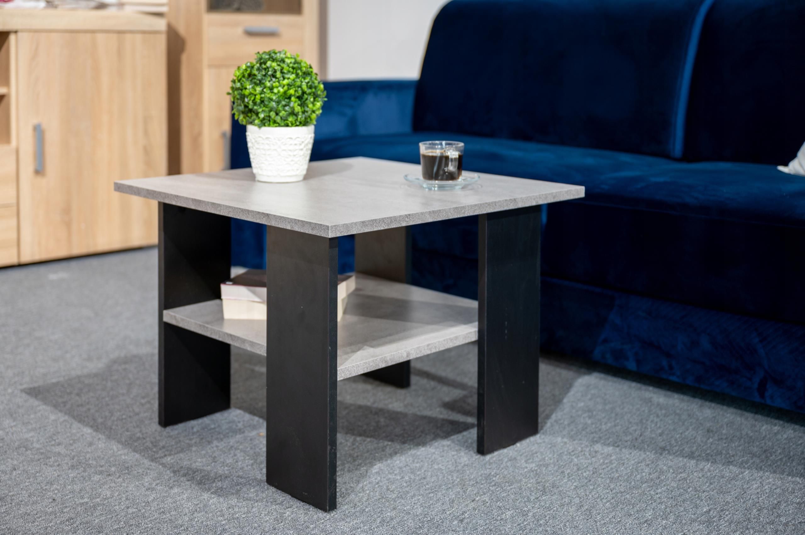 Meble Pitus Stolik Ława Kawowy Czarny/Beton Loft Fpst1 099Dcfad-13C5 ...