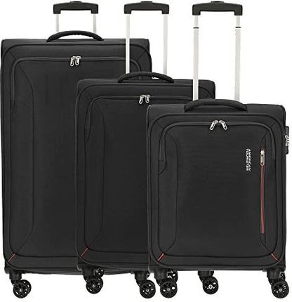 American Tourister Hyperspeed zestaw walizek na 4 kółkach, 3-częściowy, czarny (Jet Black), Einheitsgröße, zestawy bagażowe