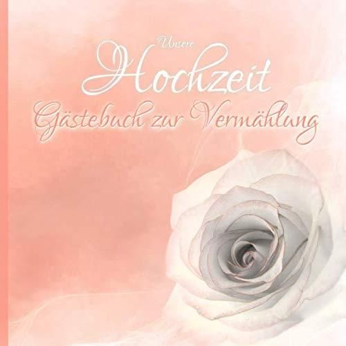 Gästebuch zur Vermählung Shabby Chic Hochzeit Apricot I für 60 Gäste I