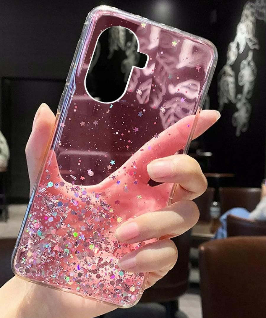 Compatibile con Cover Realme C33 Glitter Trasparente