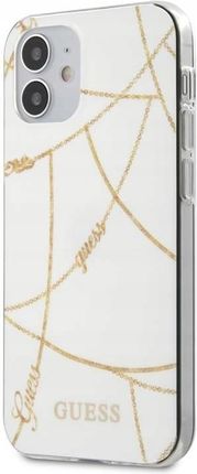 Guess Gold Chain Etui iPhone 12 Mini (biały)