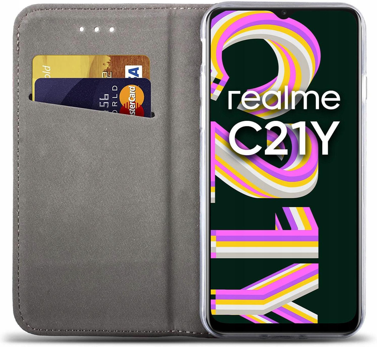 Custodia Flip EASSGU Per Realme C21Y/C25Y - Con Portafoglio, Supporto E