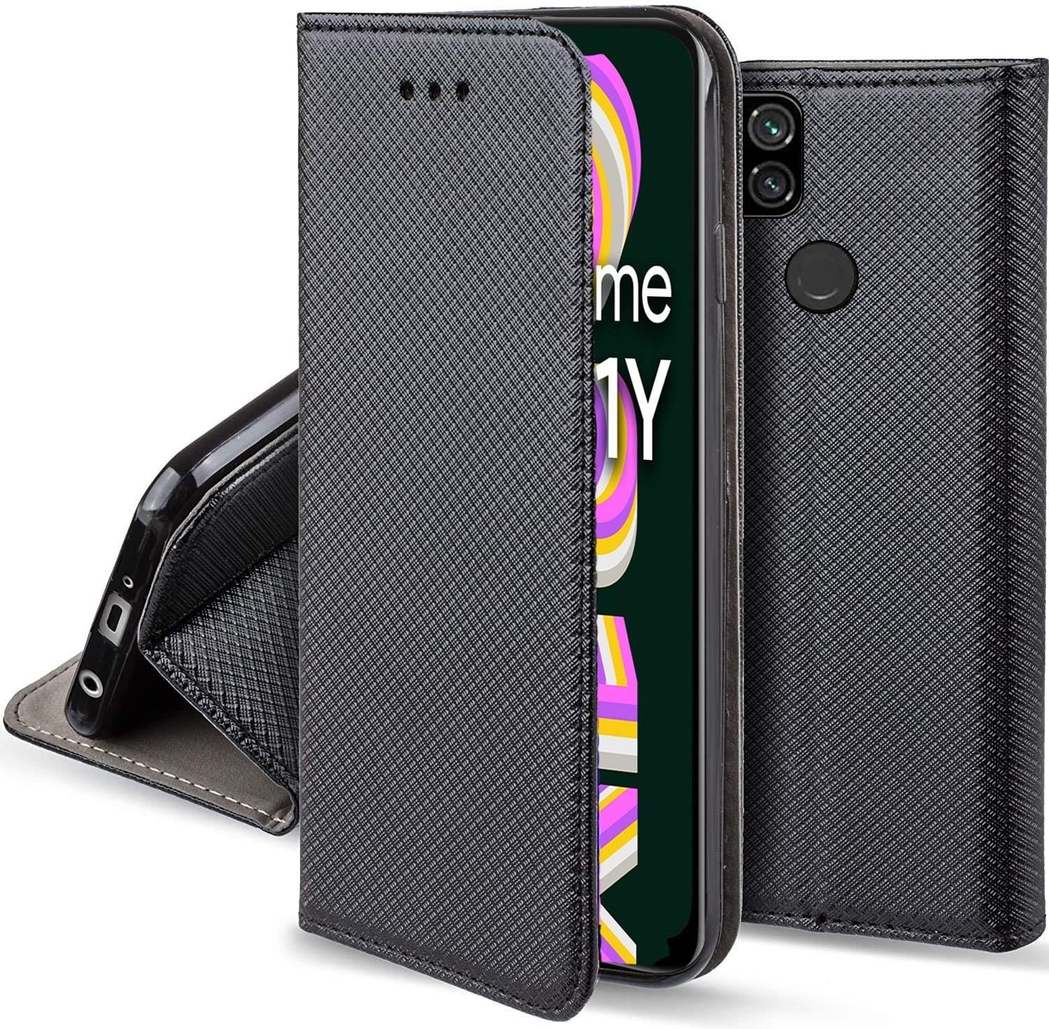 Custodia Per Realme C21Y E C25Y Con Porta Carte E Supporto – Morbida Cover In TPU E PU A Motivi Floreali
