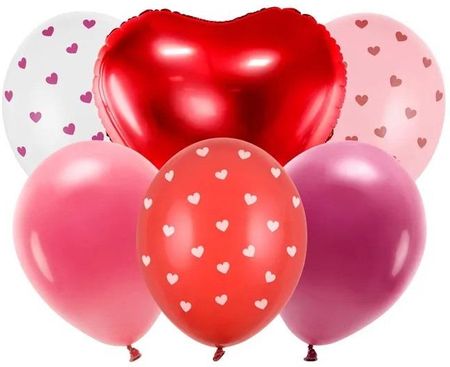 Zestaw balonów PartyDeco Be mine valentine 6 sztuk dekoracje balonowe na walentynki wesele ślub ozdoby ZB1 PD0621