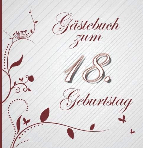 Gästebuch zum 18. Geburtstag Gästebuch in Rot Weiß für bis zu 50 Gäste