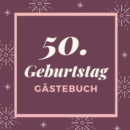 50. GEBURTSTAG GÄSTEBUCH Gästebuch QUADRATISCH halbliniert Geschenk