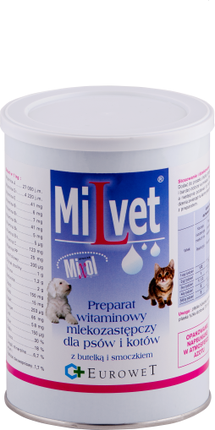 EUROWET Milvet - preparat witaminowy mlekozastępczy dla psów i kotów 300g