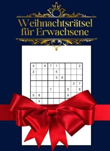 Weihnachtsrätsel für Erwachsene: Sudoku Rätselheft mit schweren Fragen