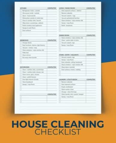 House Cleaning Checklist: Large And Simple Daily & Weekly Household ...