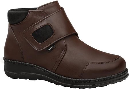 Botki AXEL Comfort 1726 H Brązowe Stretch na rzepy Kosela Medic 9726 na haluksy