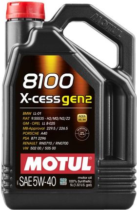Motul 8100 X-Cess A3/B4 5W40 Gen2 5l