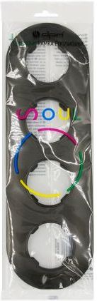 Electromalt Ramka Poczwórna Plastikowa Okrągła Czarna Oval (SEU5004B) - zdjęcie 2