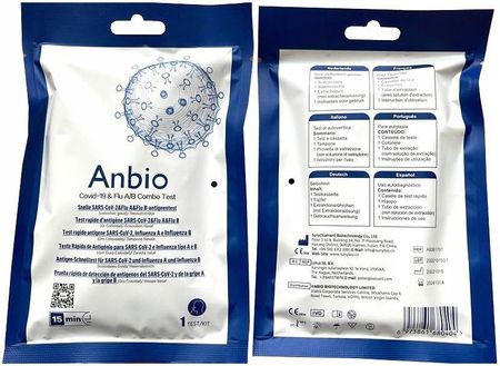 "ANBIO" test antygenowy COMBO 3w1 Grypa A/B /COVID-19 (wymaz z nosa)